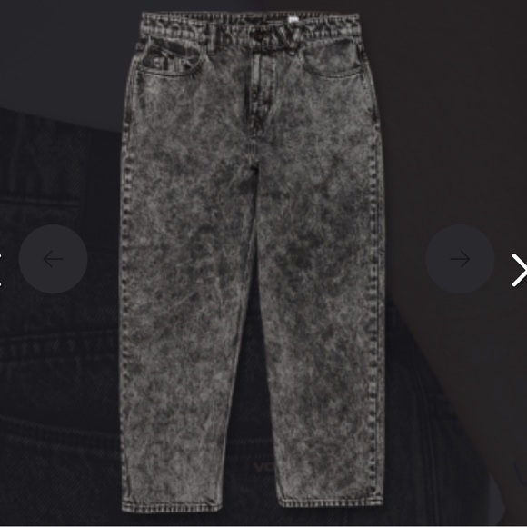 Volcom Billow Tapered Jeans Black acid wash nwt - Picture 4 of 12